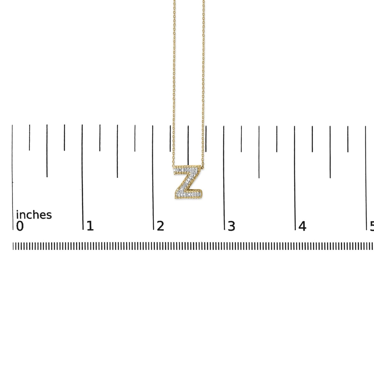 Yellow Gold Vermeil Diamond Accent "A-Z" Initial Bubble Pendant Necklace
