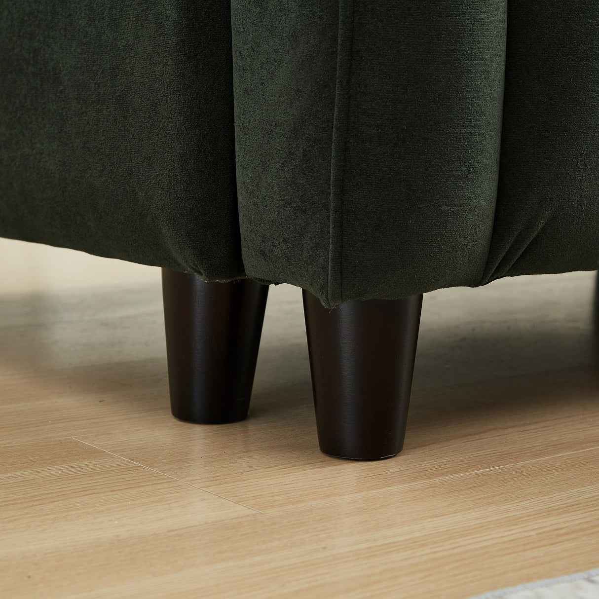 83'' Futon Sofa Bed with Polyester Fabric and 2 PillowsDark Green