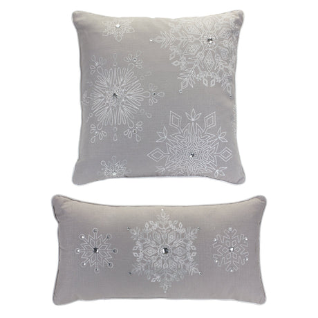 Grey-Embroidered-Snowflake-Pillow-(Set-of-2)-Christmas-Decor