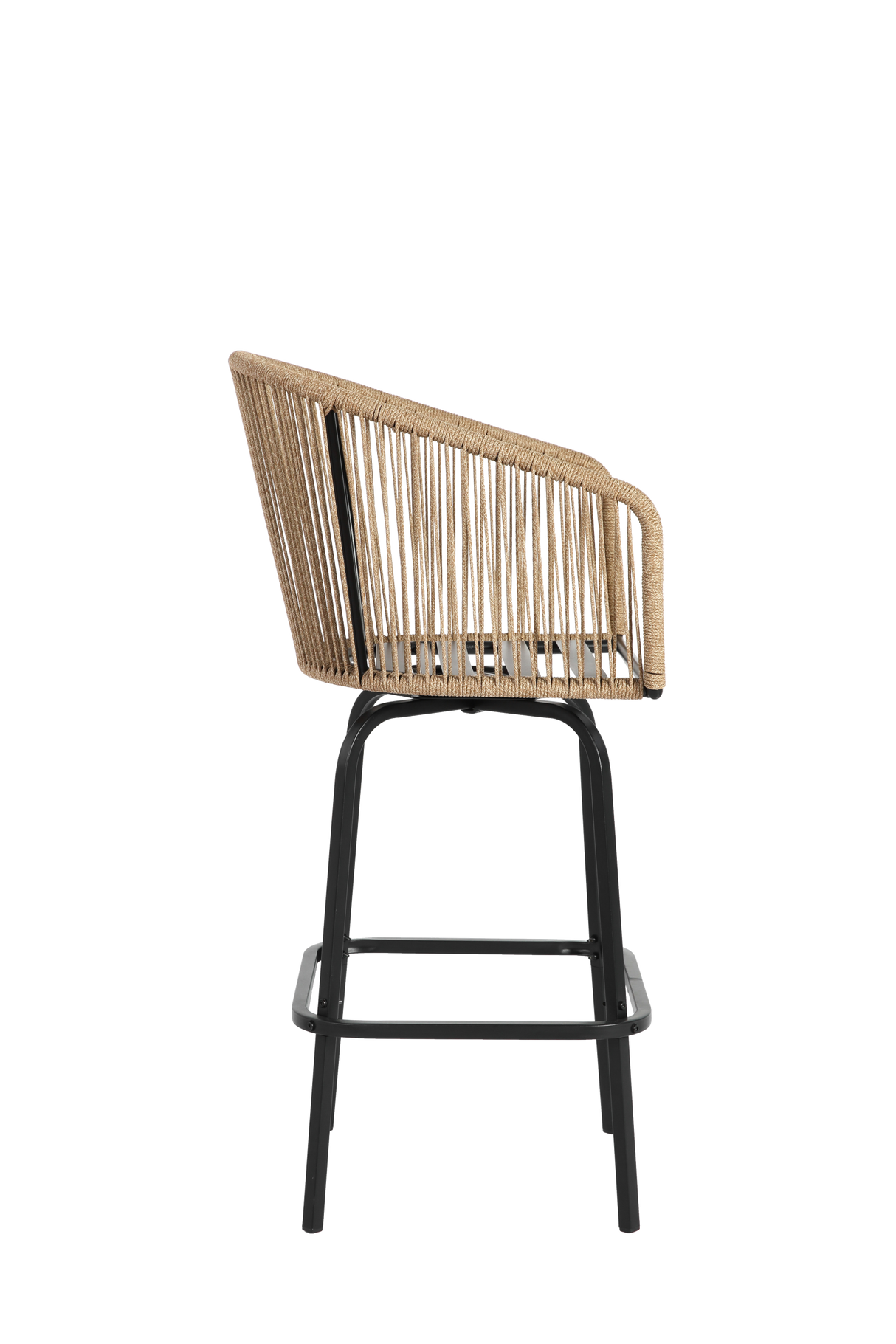 All-Weather Bar Stools with Elegant Woven Detailing – Set of Four