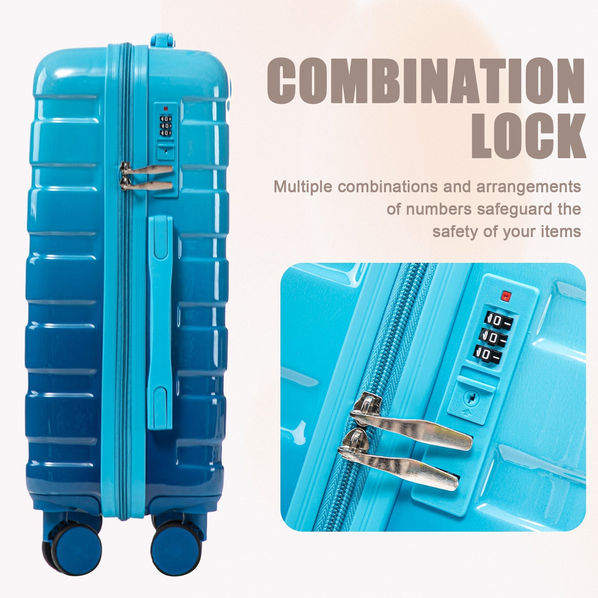 14'/20' 2 pcs/set PC Spinner Wheel Luggage with Gradient Color and Lock
