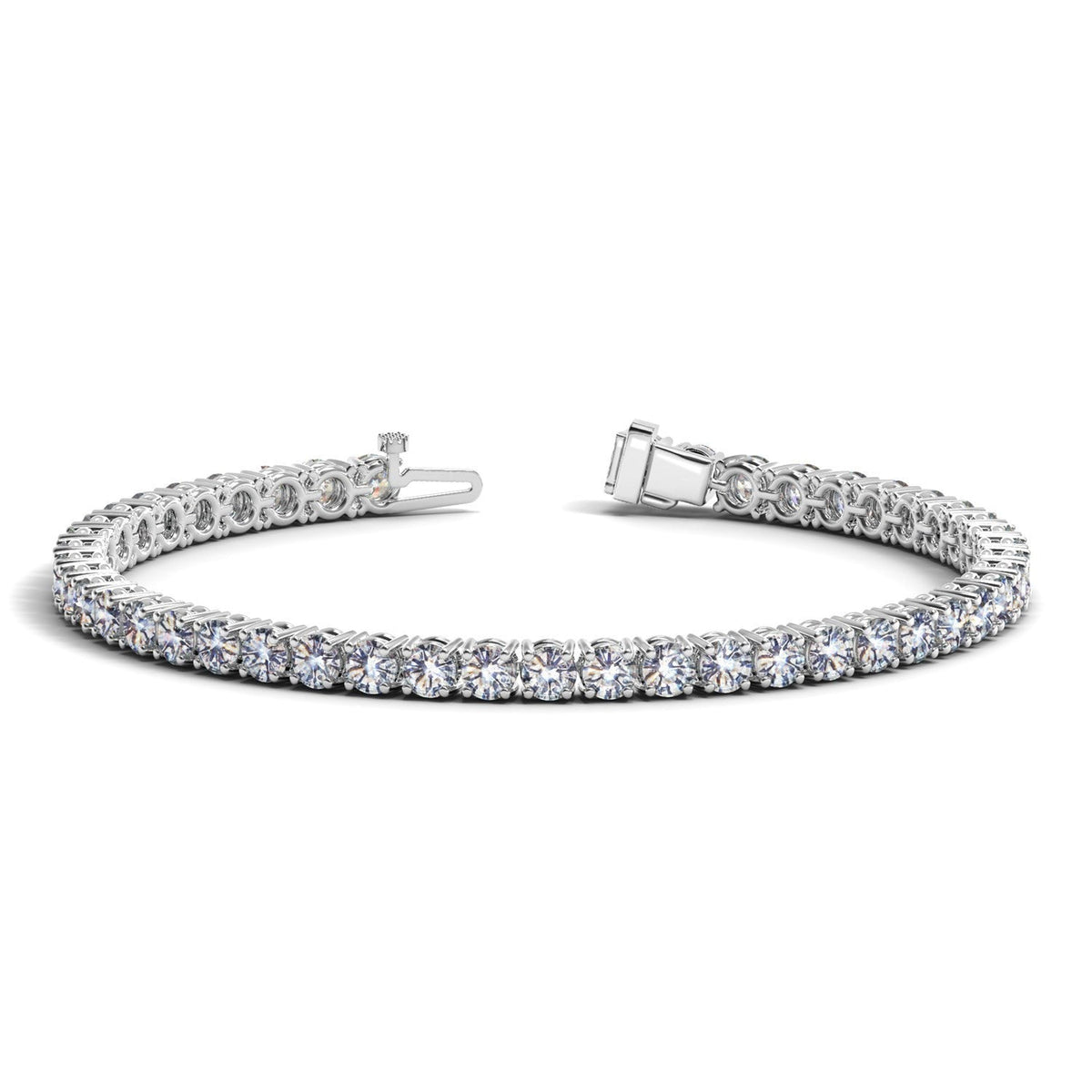 Lab Grown Round Diamond Tennis Bracelet in 14k White Gold (10 cctw F/G VS2/SI1)