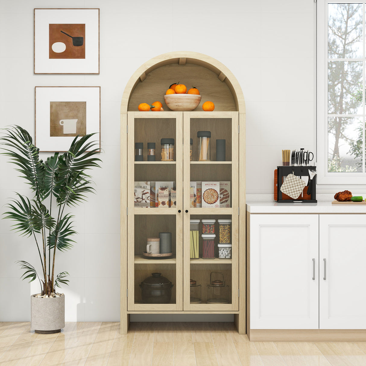 70.28'-Tall-Arched-Kitchen-Pantry-Cabinets-&-Storage