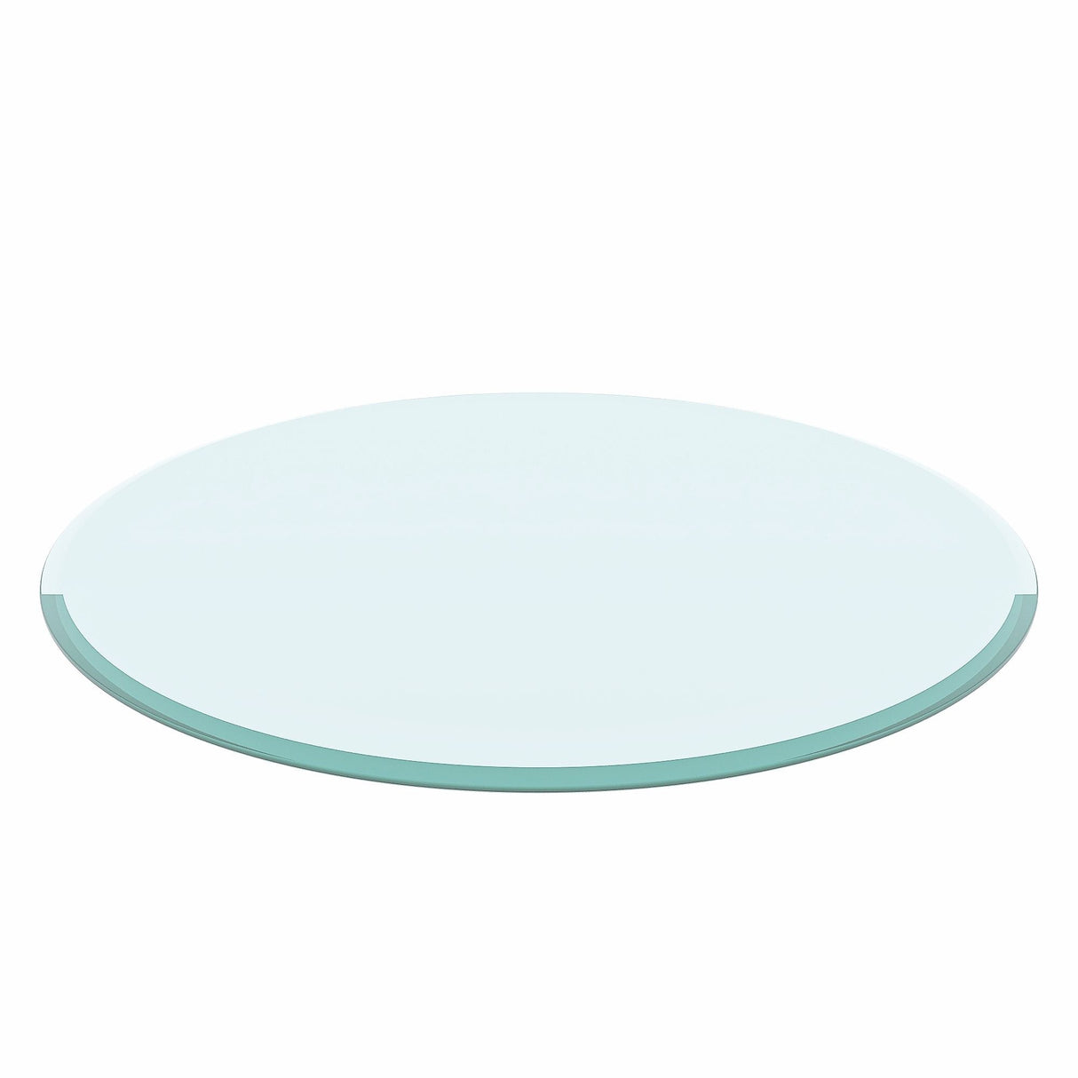 28" Round Tempered Glass Table Top Clear Glass Thick Beveled Polished Edge