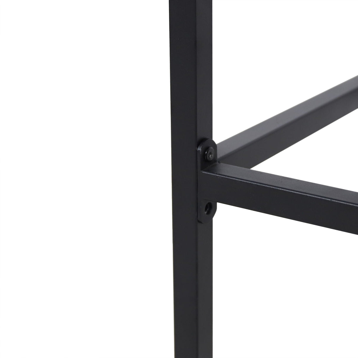 Outdoor Bar Stool With Slat Design And Metal Frame (Set of 2)
