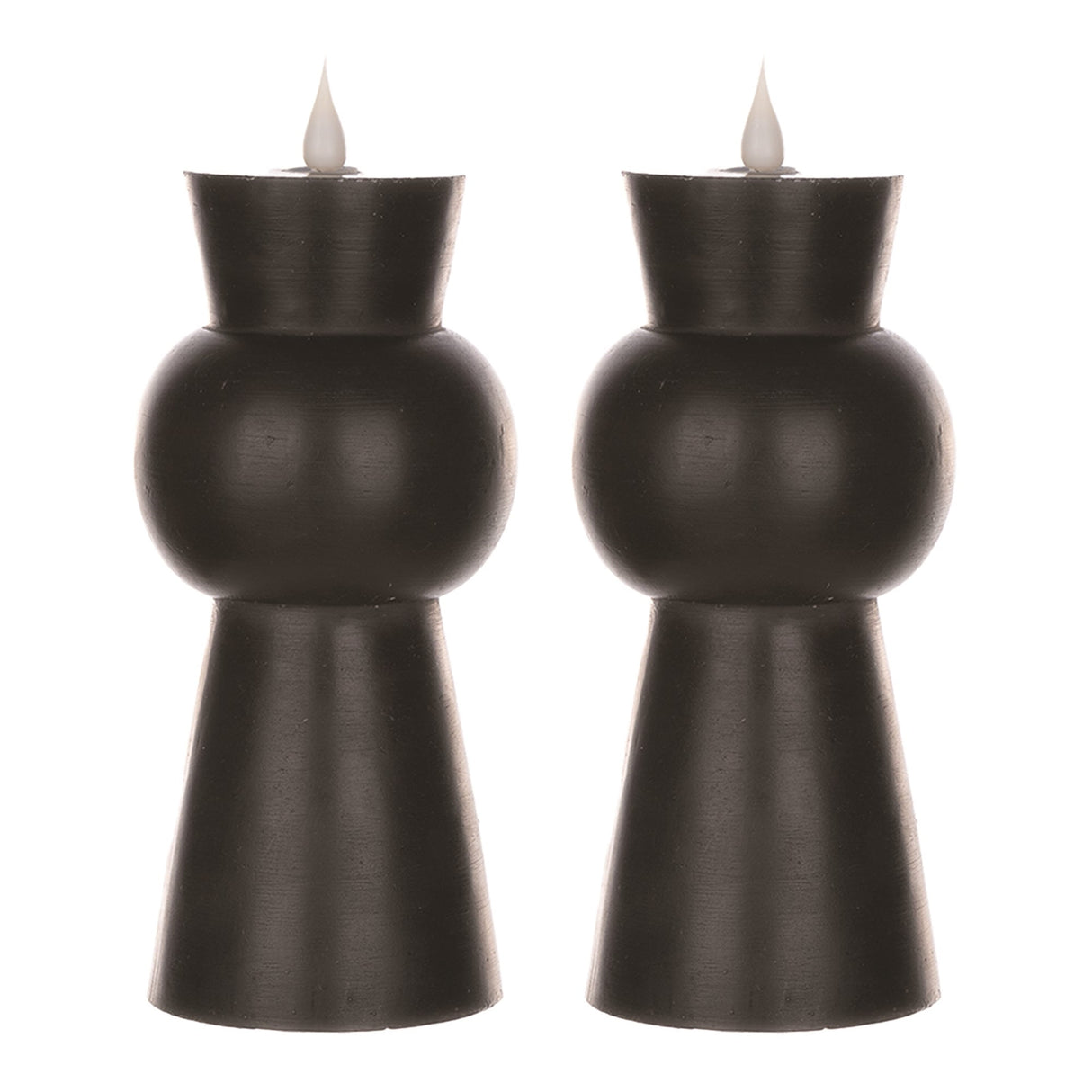 8.5" Black Simplux Designer LED Candle with remote (Set of 2) - Tuesday Morning - Candles