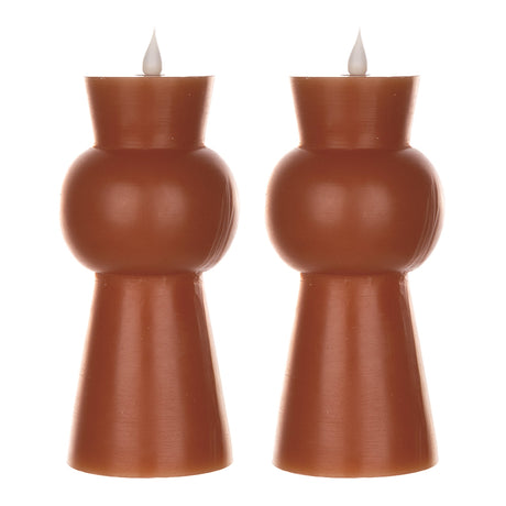 8.5" Orange Simplux Designer LED Candle with remote (Set of 2) - Tuesday Morning - Candles