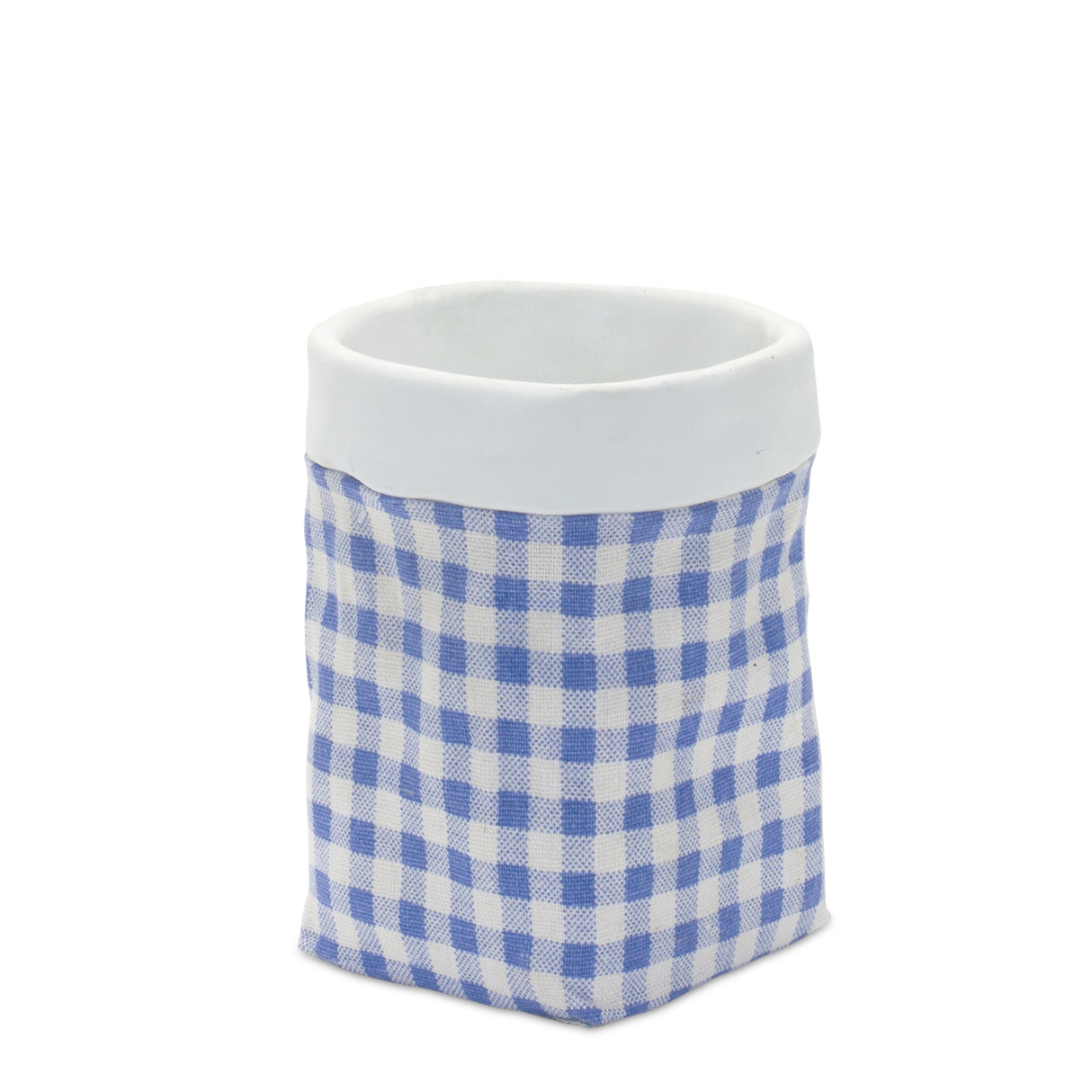 Gingham Sack Design Stone Planter (Set of 2)