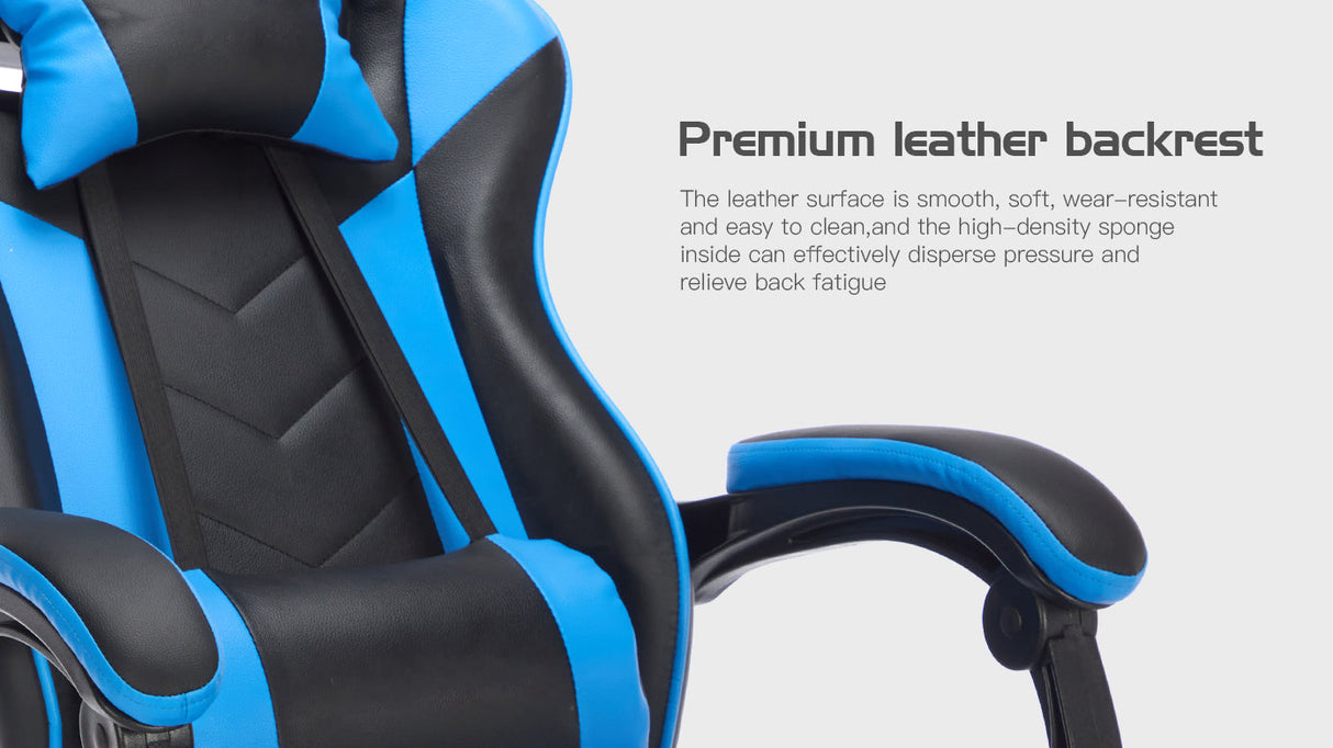 Gaming Chair with Footrest and Ergonomic Features