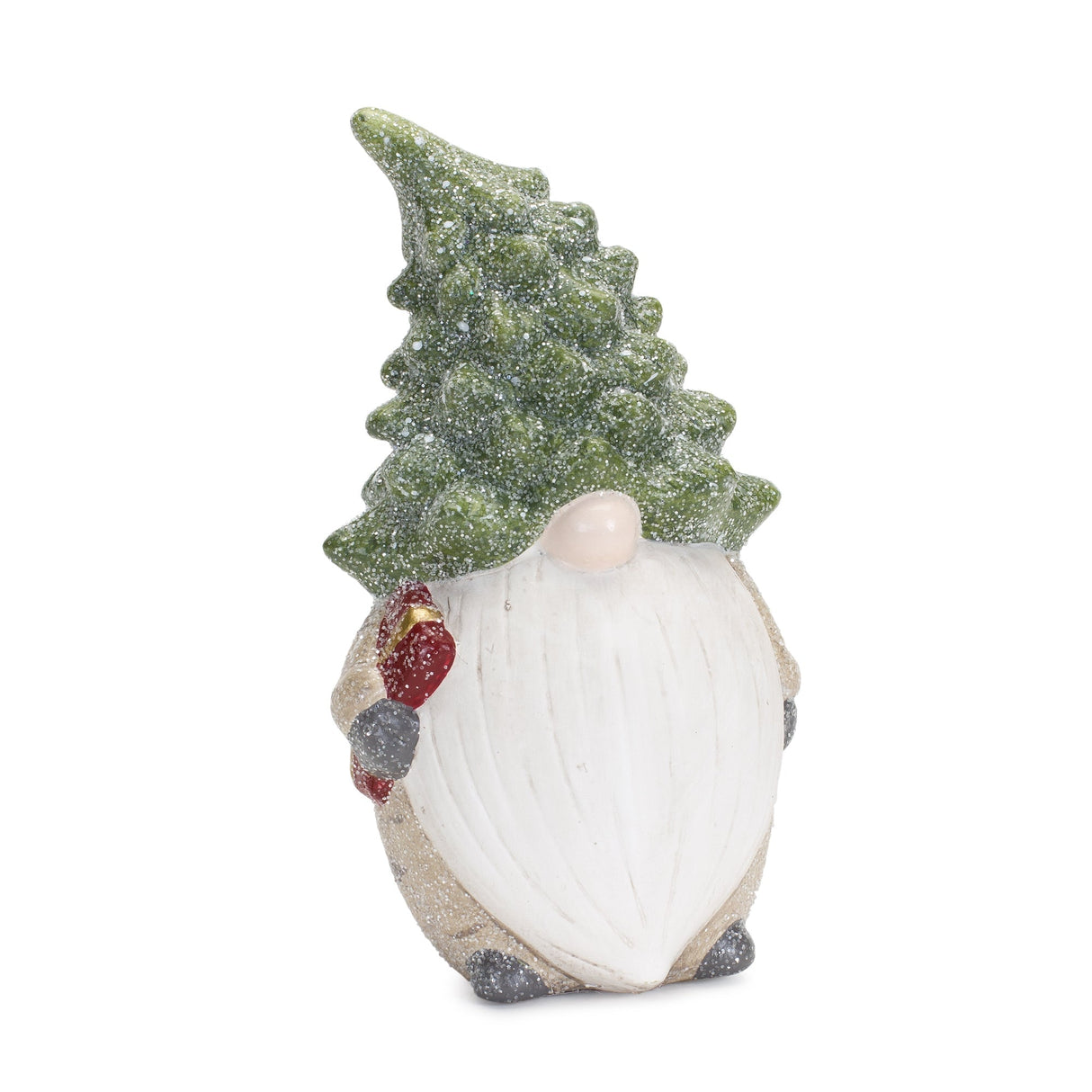 Terra Cotta Gnome Figurine with Pine Tree Hat (Set of 2)