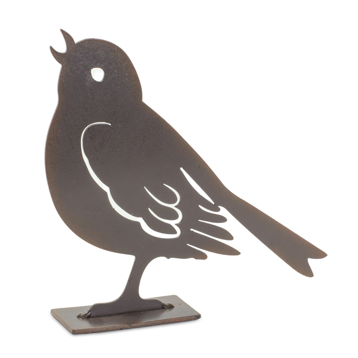 Metal cut out bird figurine (set of 2)