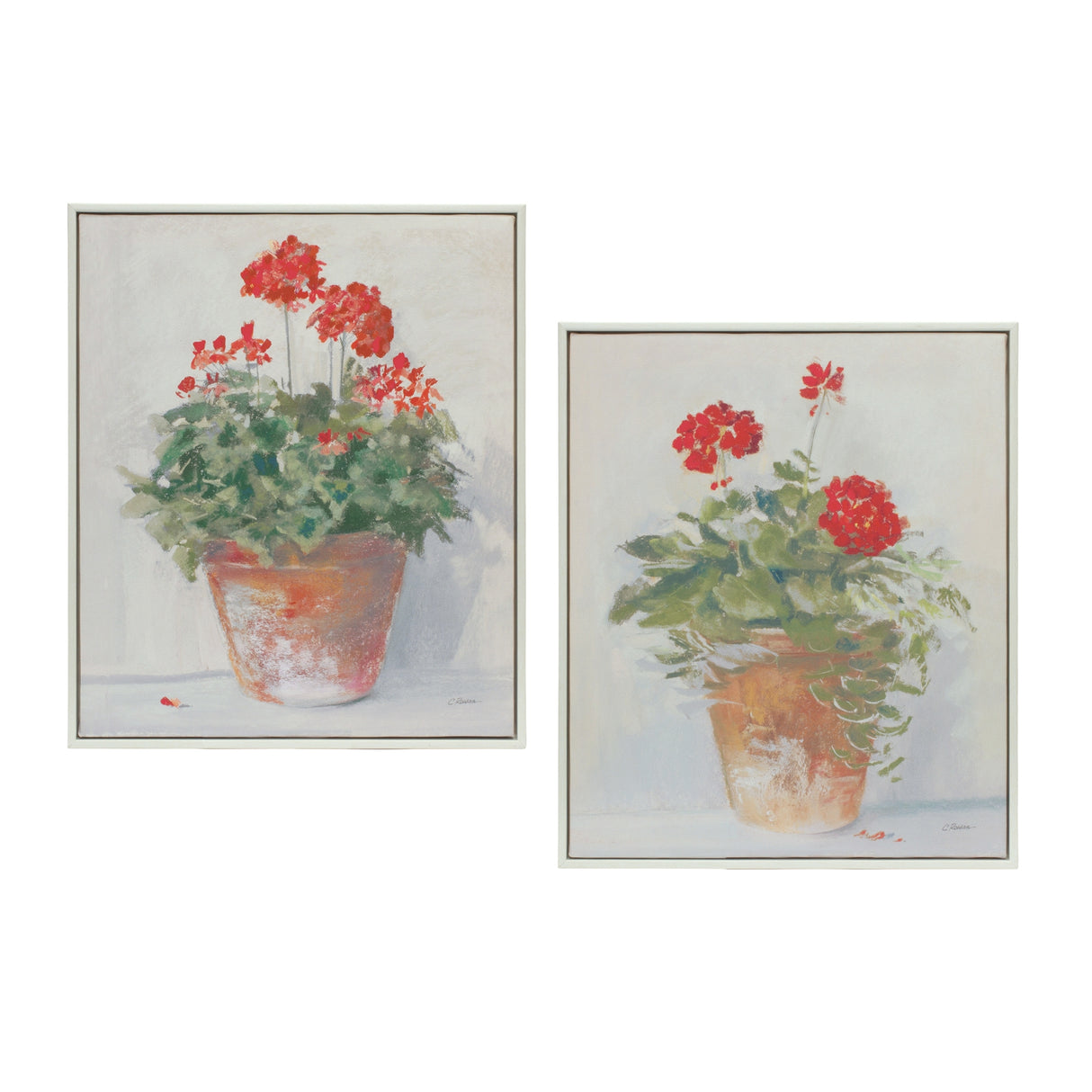 Framed-potted-geranium-print-(set-of-2)-Wall-Art