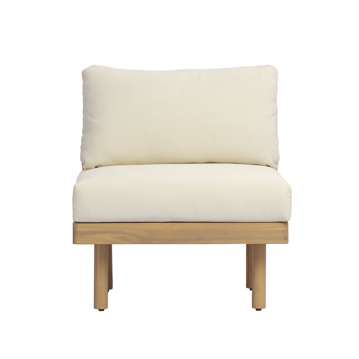 6-Piece Acacia Wood L-Shaped Modular Outdoor Sofa Set with Rope Back & Weather-Resistant Cushions