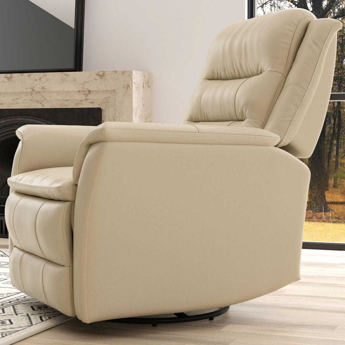 Swivel Recliner With Manual Adjustable Footrest