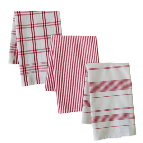 Red-Striped-Tea-Towel-(Set-of-3)-Kitchen-Towels