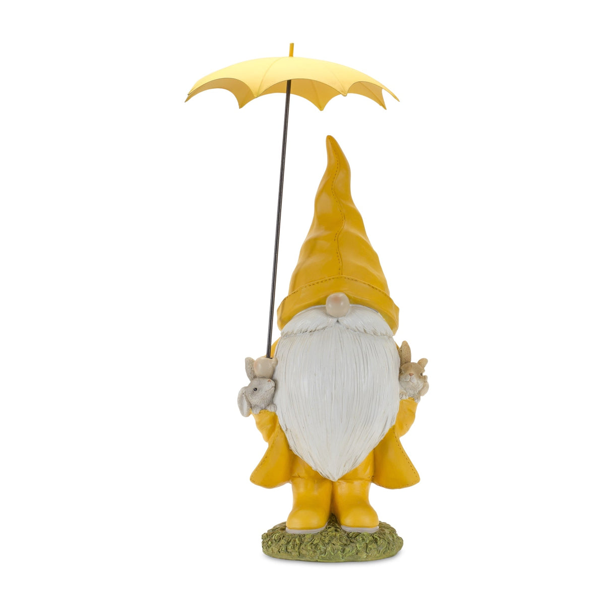 Garden gnome with umbrella and woodland animals (set of 2)