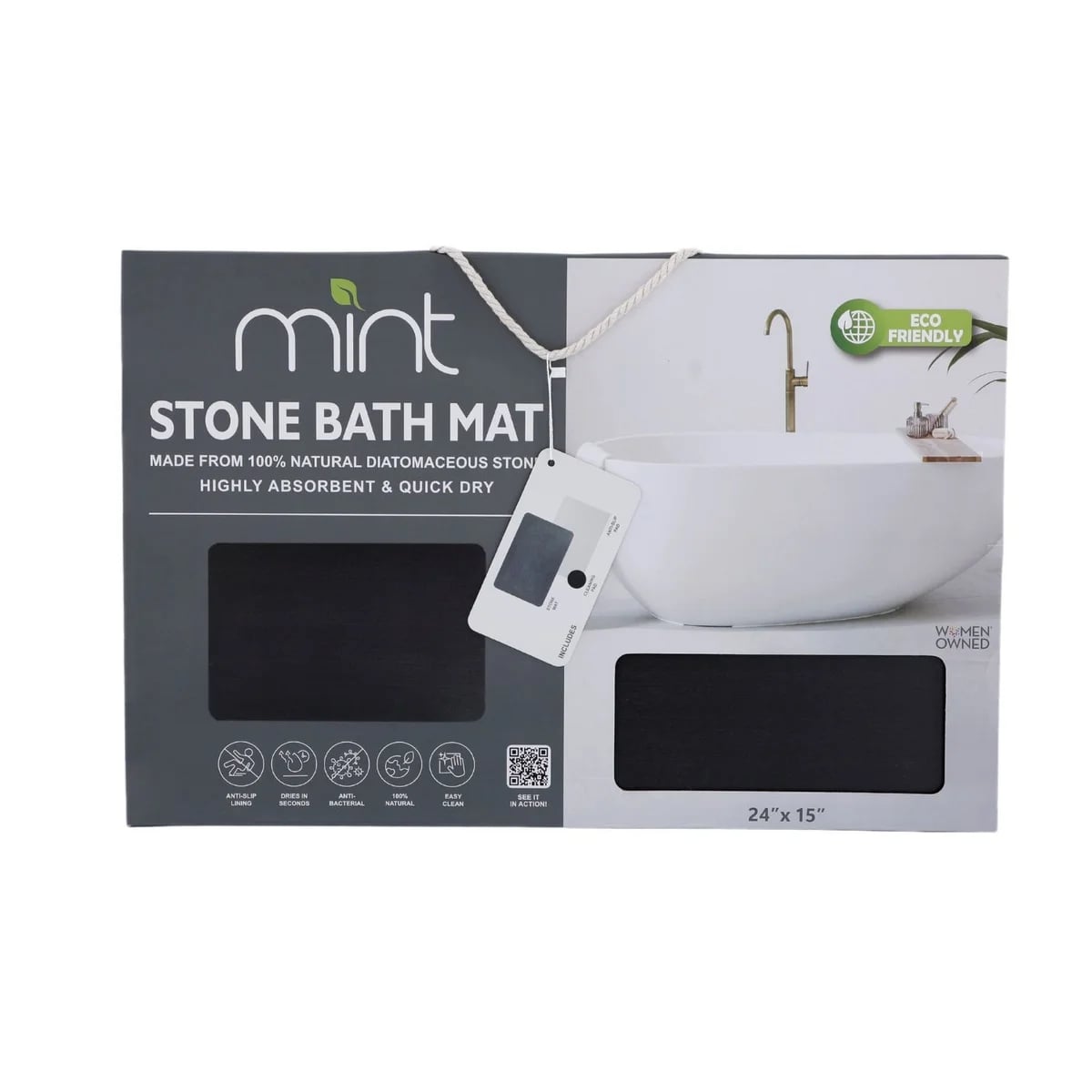 24'' x 15'' Diatomaceous Quick-Drying Stone Bath Mat