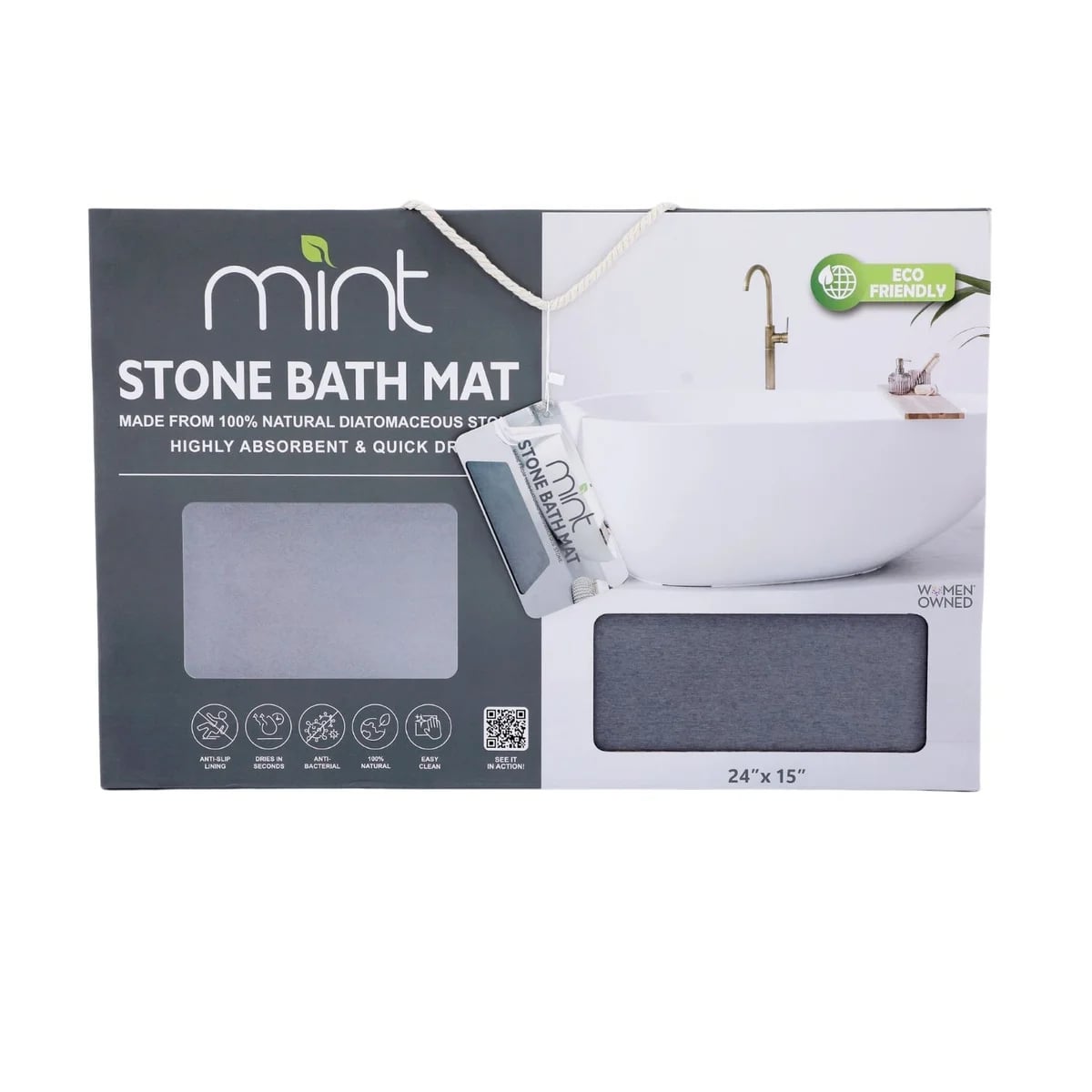 24'' x 15'' Diatomaceous Quick-Drying Stone Bath Mat