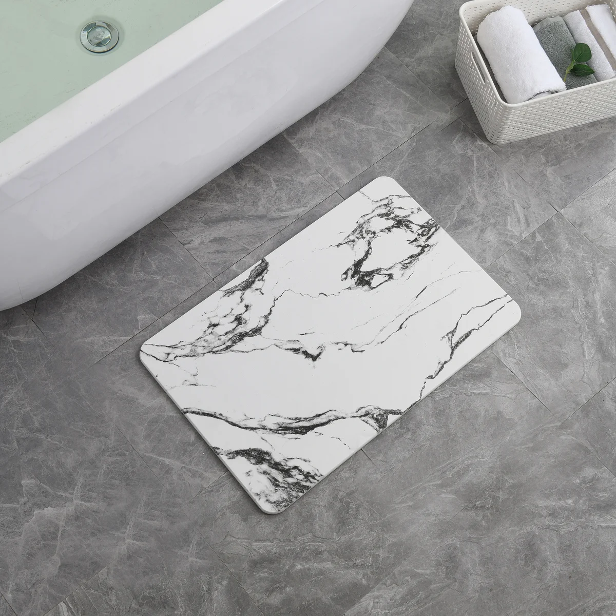 4 Colors! - 24" x 15" Diatomaceous Quick-Drying Stone Bath Mat