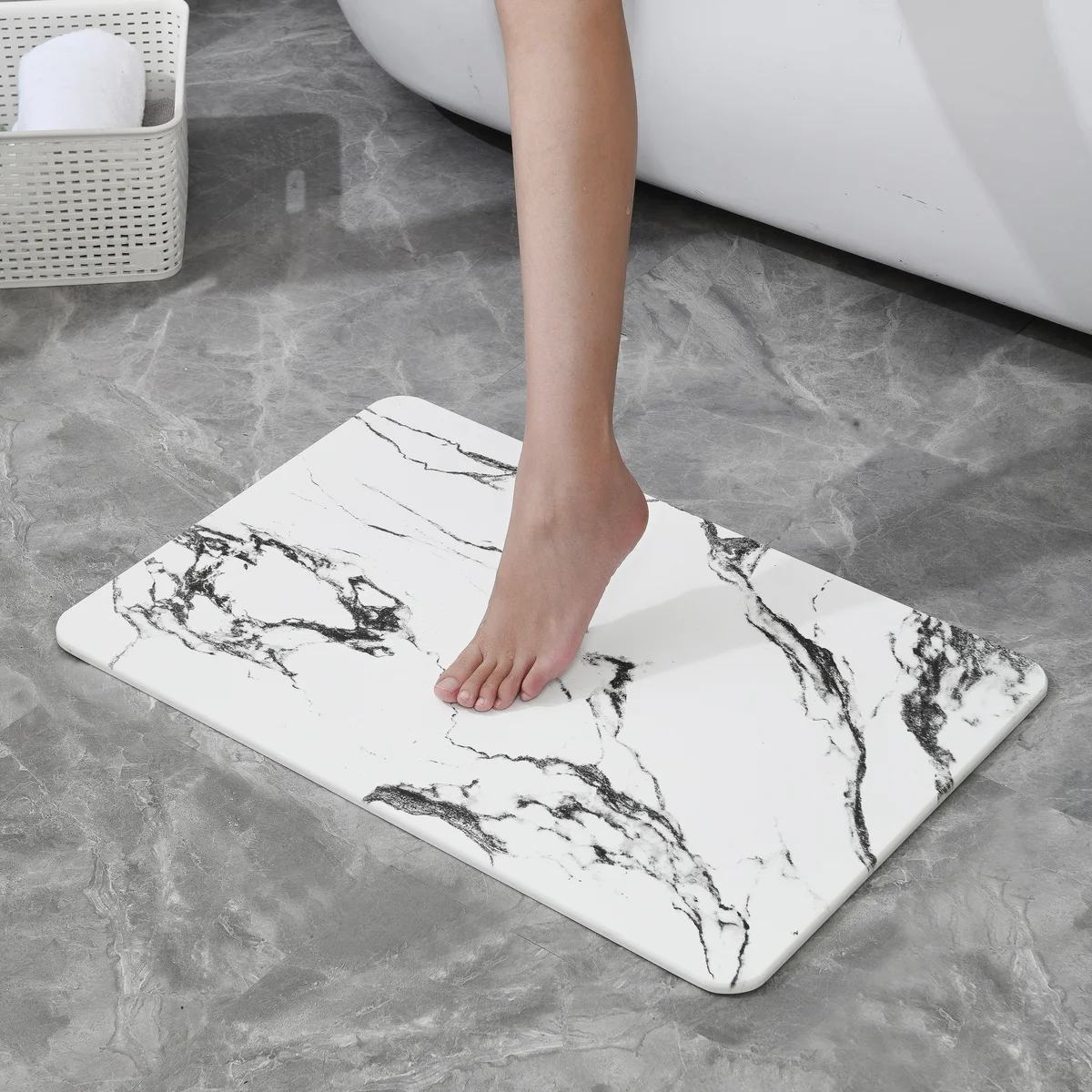 4 Colors! - 24" x 15" Diatomaceous Quick-Drying Stone Bath Mat