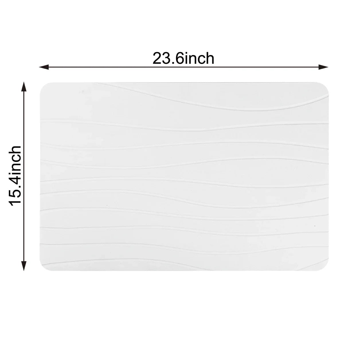 Off White Wave Stone Bath Mat - Dimensions: 24"x15"