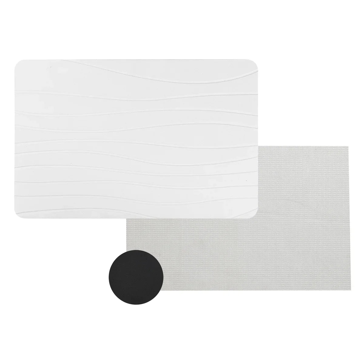 Off White Wave Stone Bath Mat - Dimensions: 24"x15"