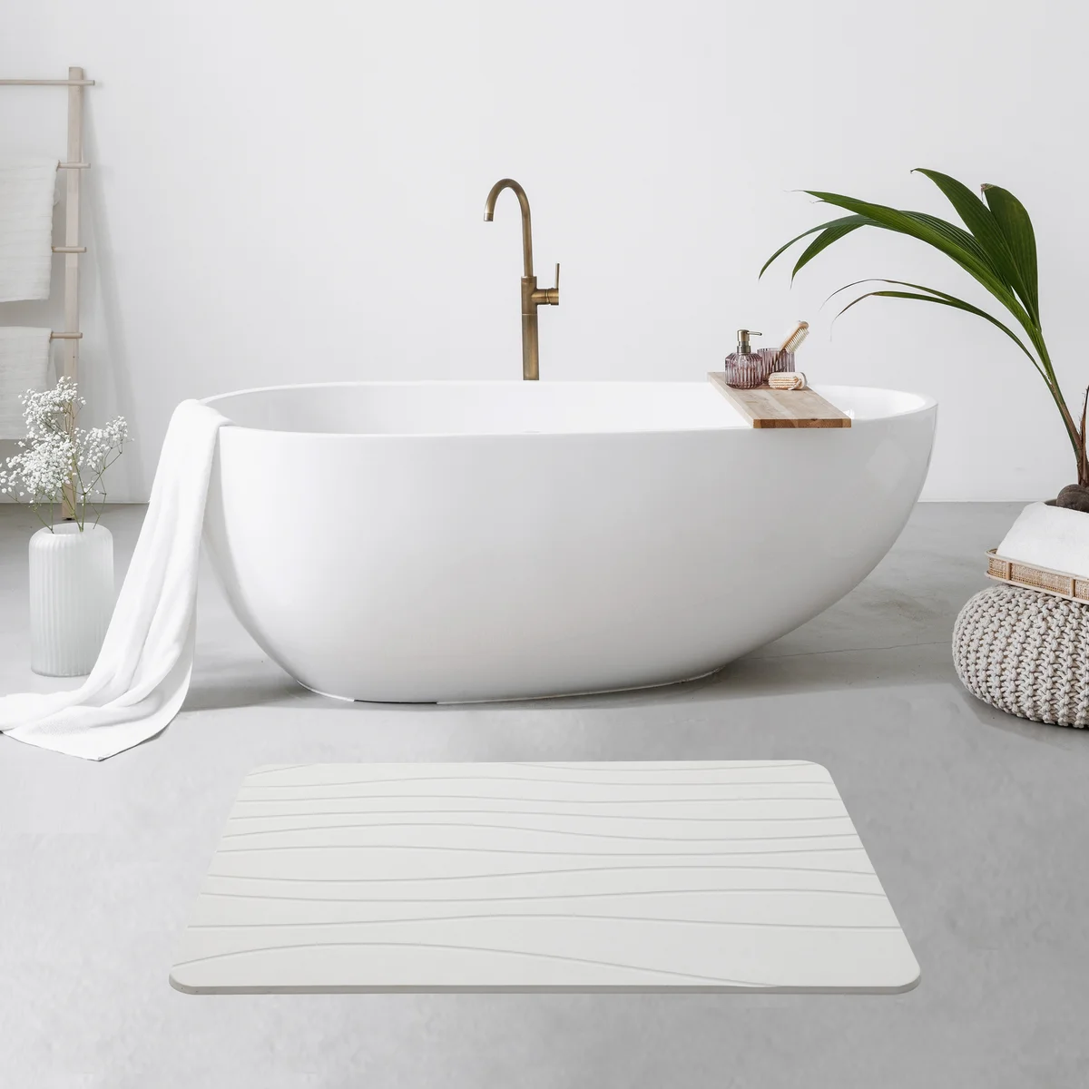 24'' x 15'' Diatomaceous Quick-Drying Stone Bath Mat
