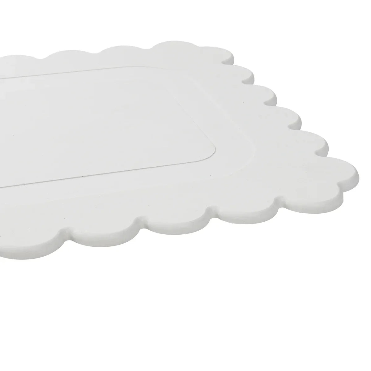 Off White Scallop Stone Bath Mat - Dimensions: 24"x15"