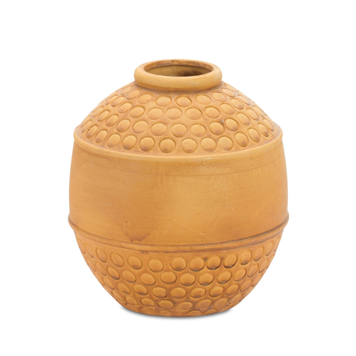 Bubbled terra cotta vase 8"h