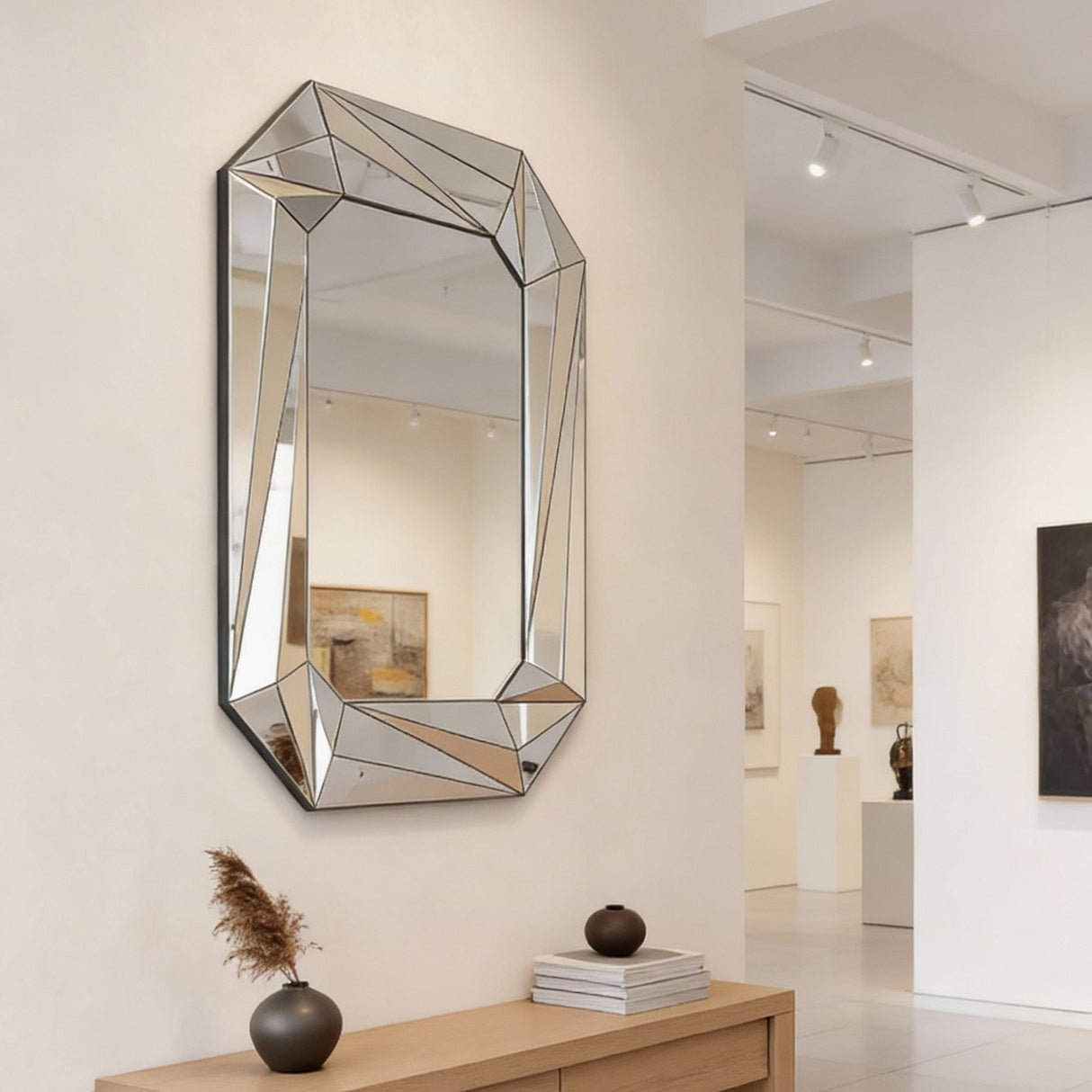 Diamond Shaped Large Wall Mirror