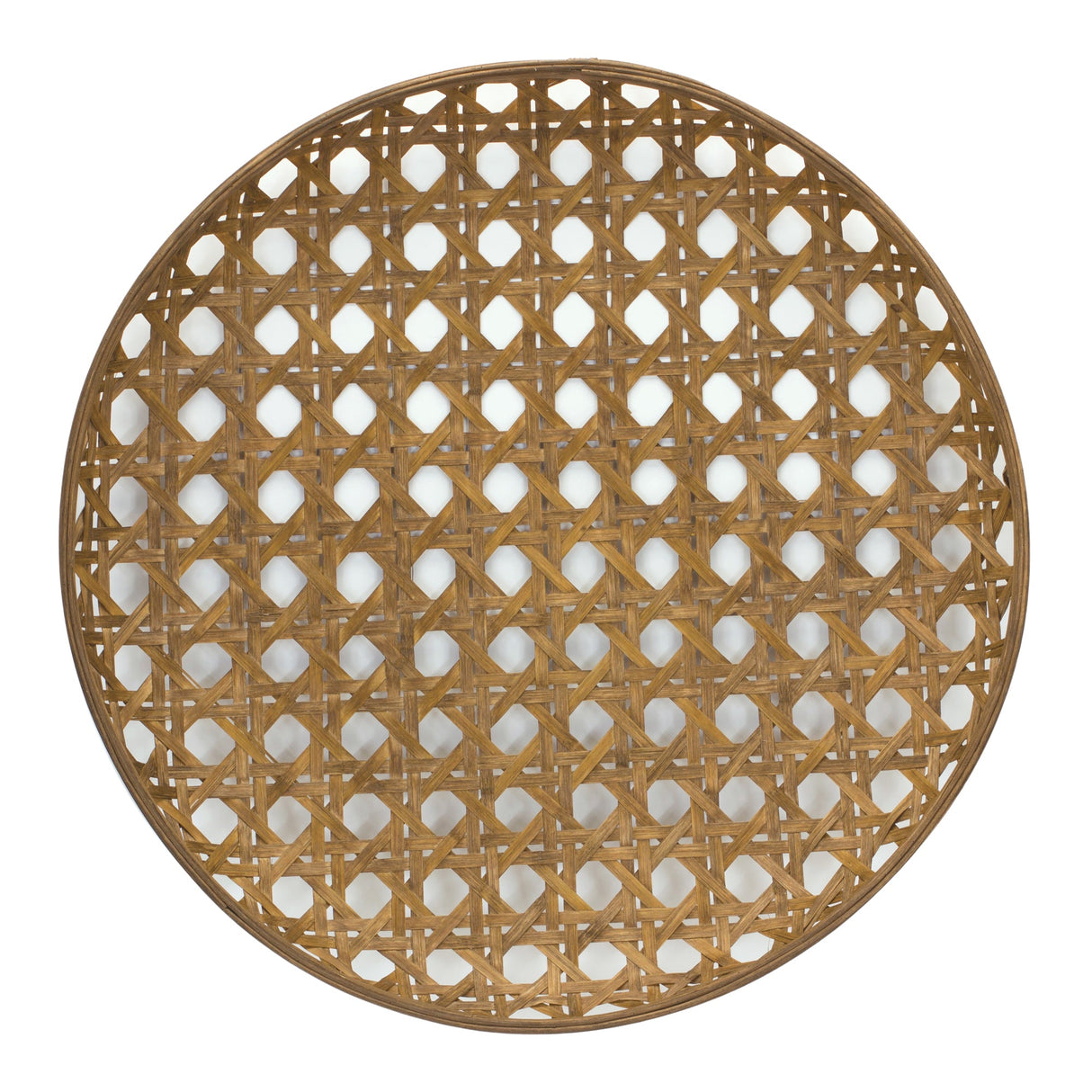 Large Round Bamboo Wooden Tray 26"D