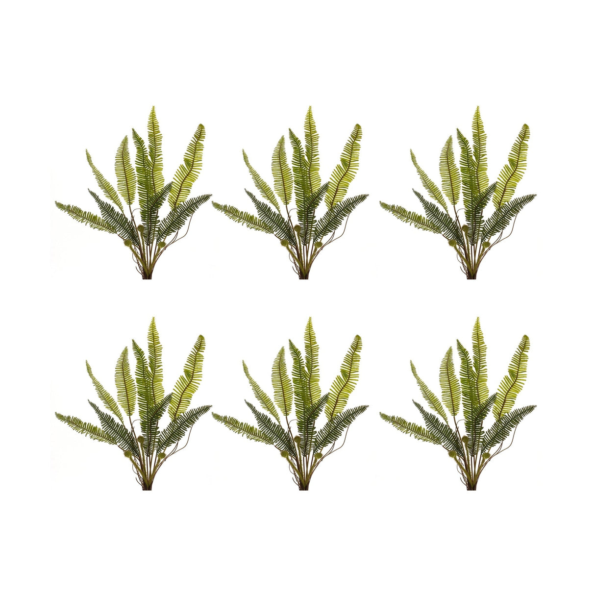 Varigated-fern-foliage-bush-(set-of-6)-Artificial-Flowering-Plants