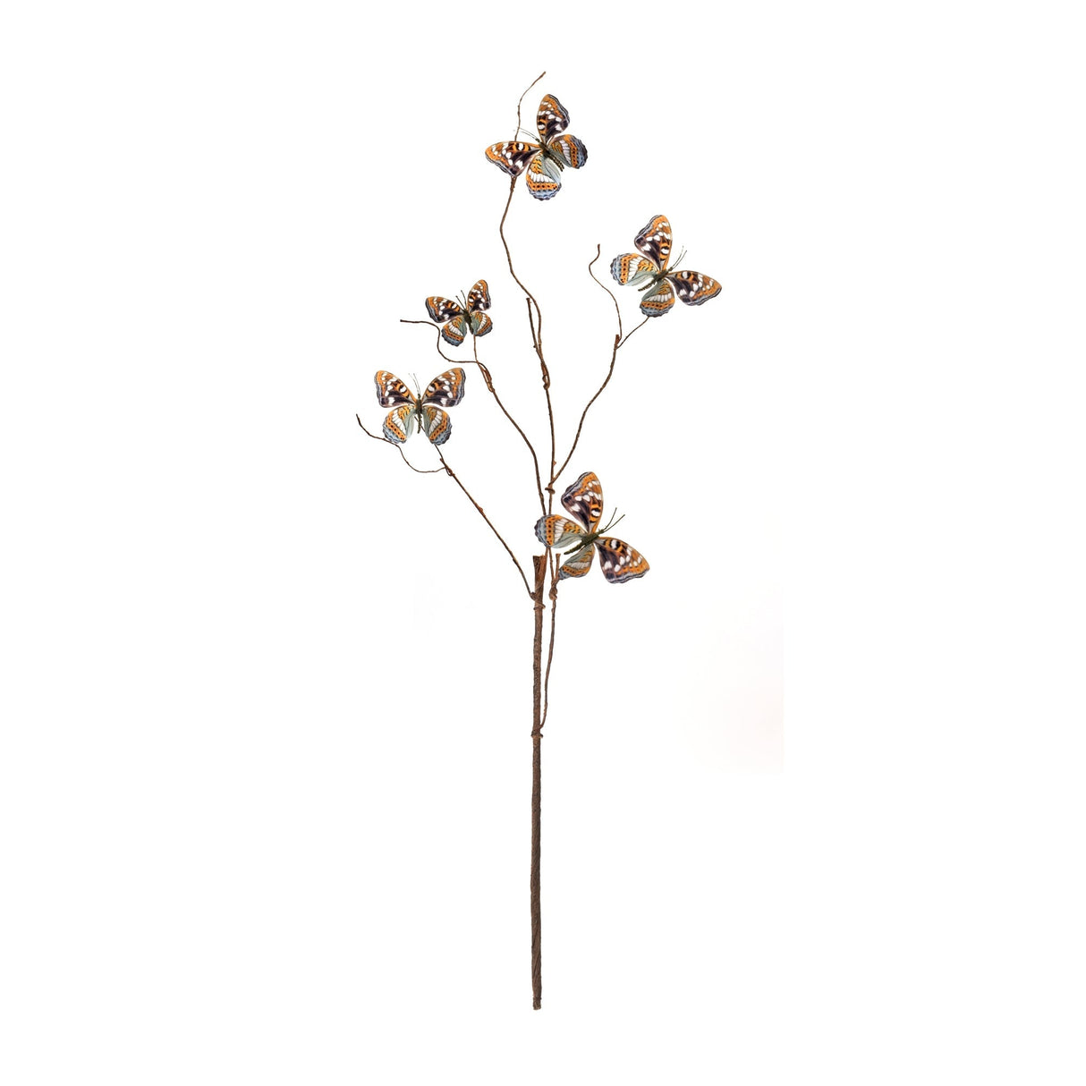 Blue and Orange Wire Butterfly Spray (Set of 6)