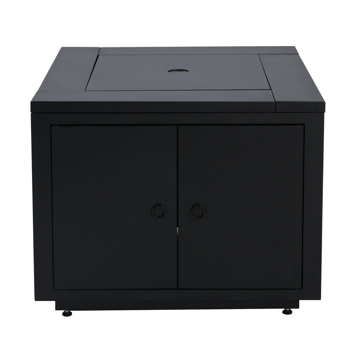 30inch Square Steel Fire Pit Table, in Black,40000BTU