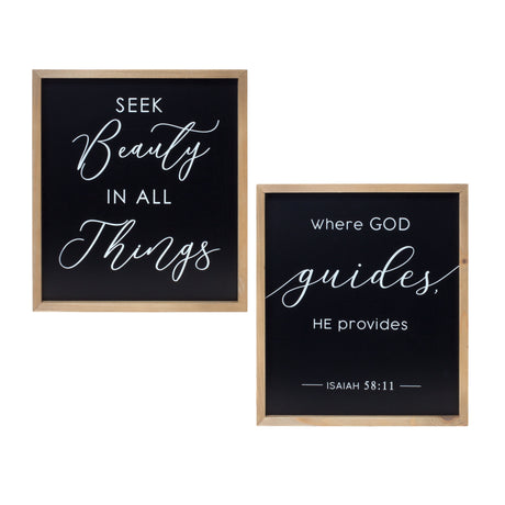 Beauty-and-god-plaque-(set-of-2)-Wall-Signs
