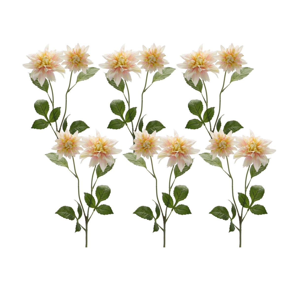 Pink dahlia flower stem (set of 6)