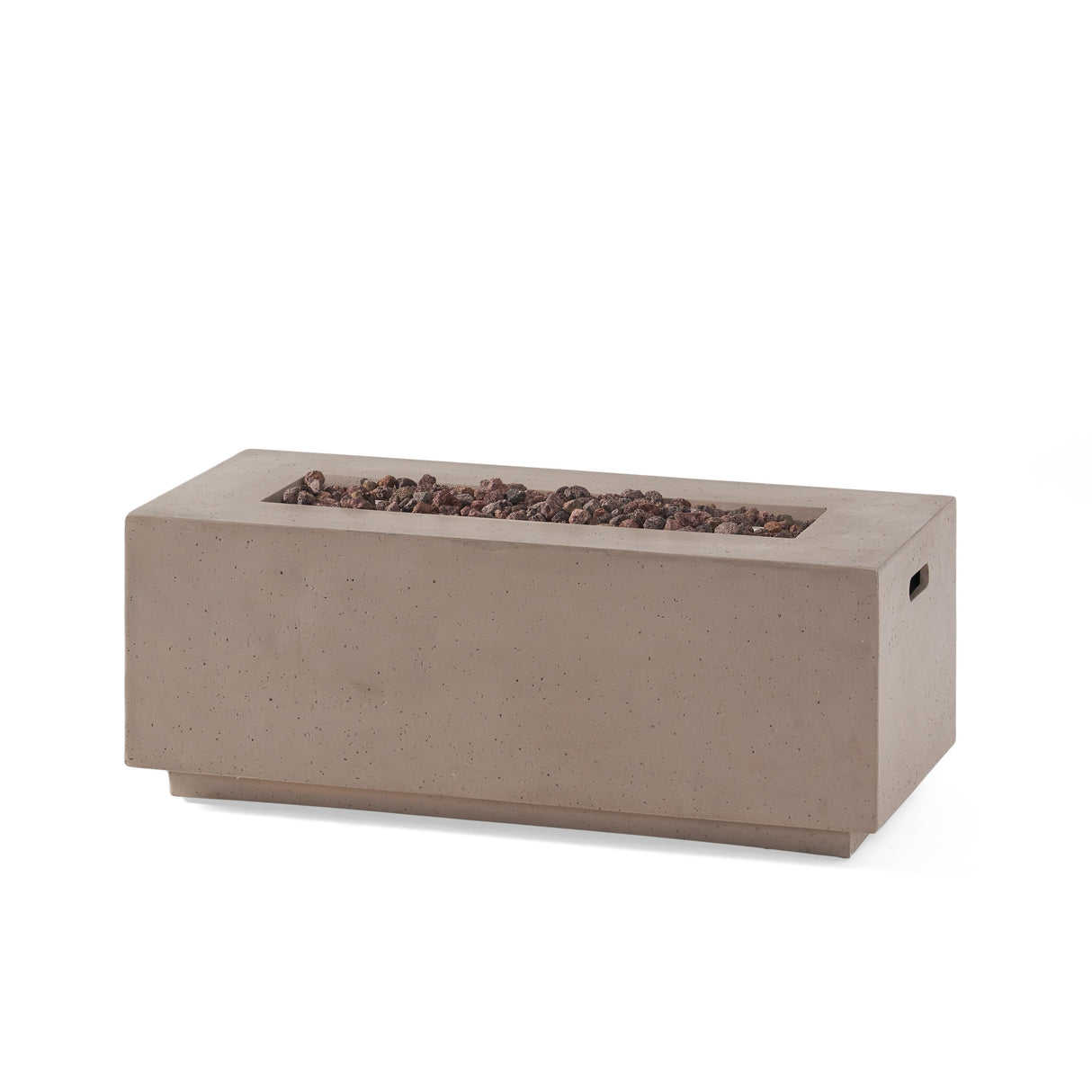 Modern 40' Outdoor 40,000 BTU Rectangular MgO Concrete Propane Fire Pit, Dark Grey