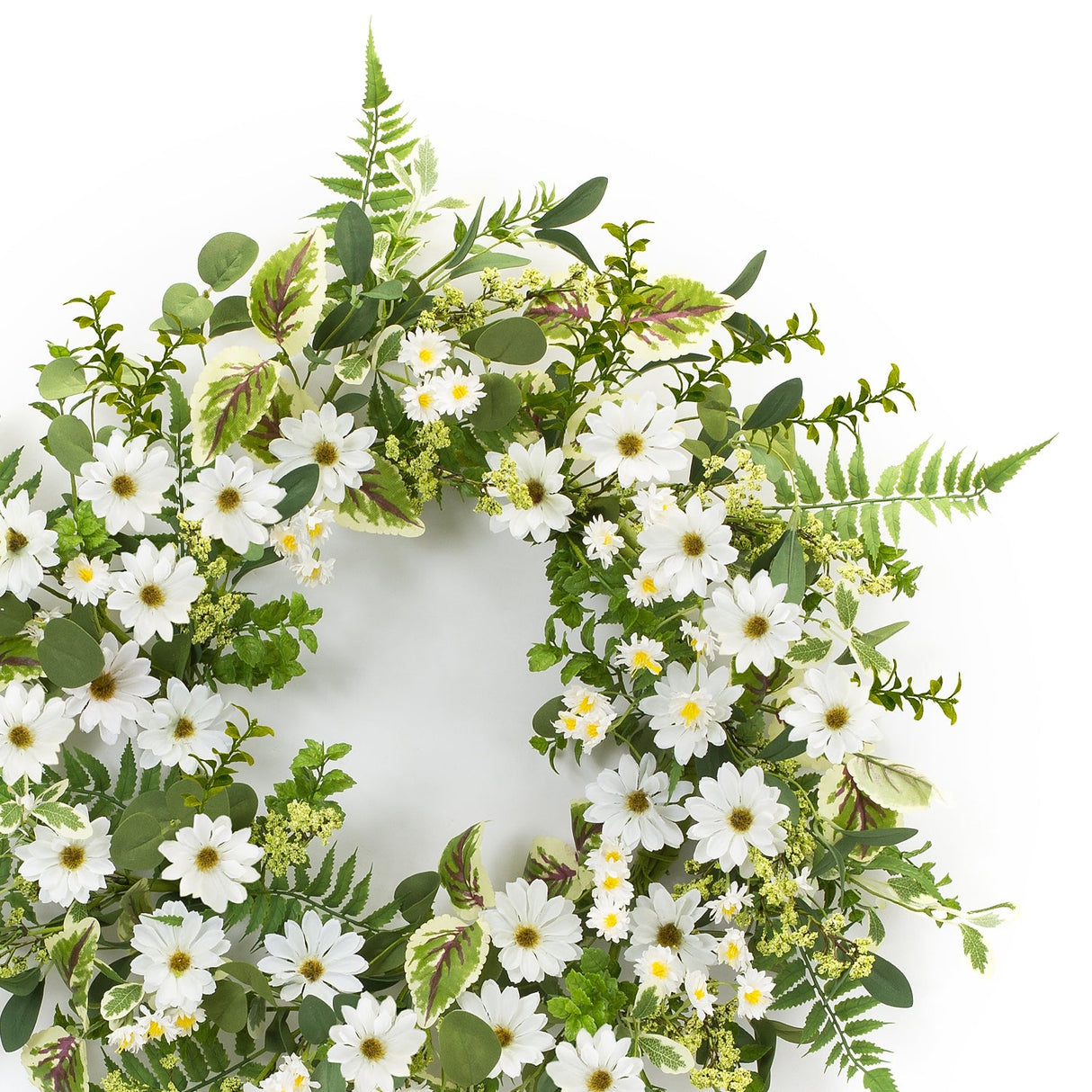 Mixed Fern and Daily Floral Wreath 22.5"D
