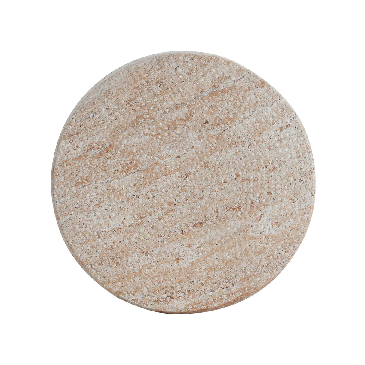 Outdoor / Indoor Lightweight Concrete Side Table, Travertine - Beige