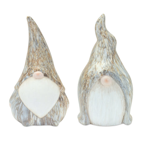 Modern-Terra-Cotta-Gnome-Figurine-with-Marble-Finish-(Set-of-2)-Figurines