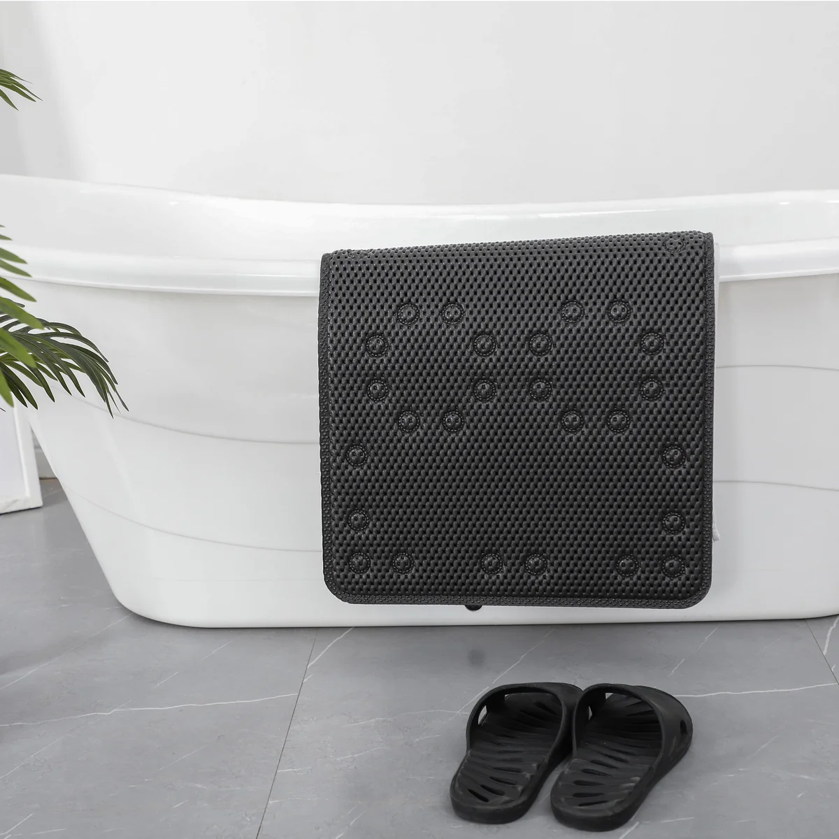 36 in. x 17 in. Non-Skid Double Foam Bath Mat with 58 Suction Cups