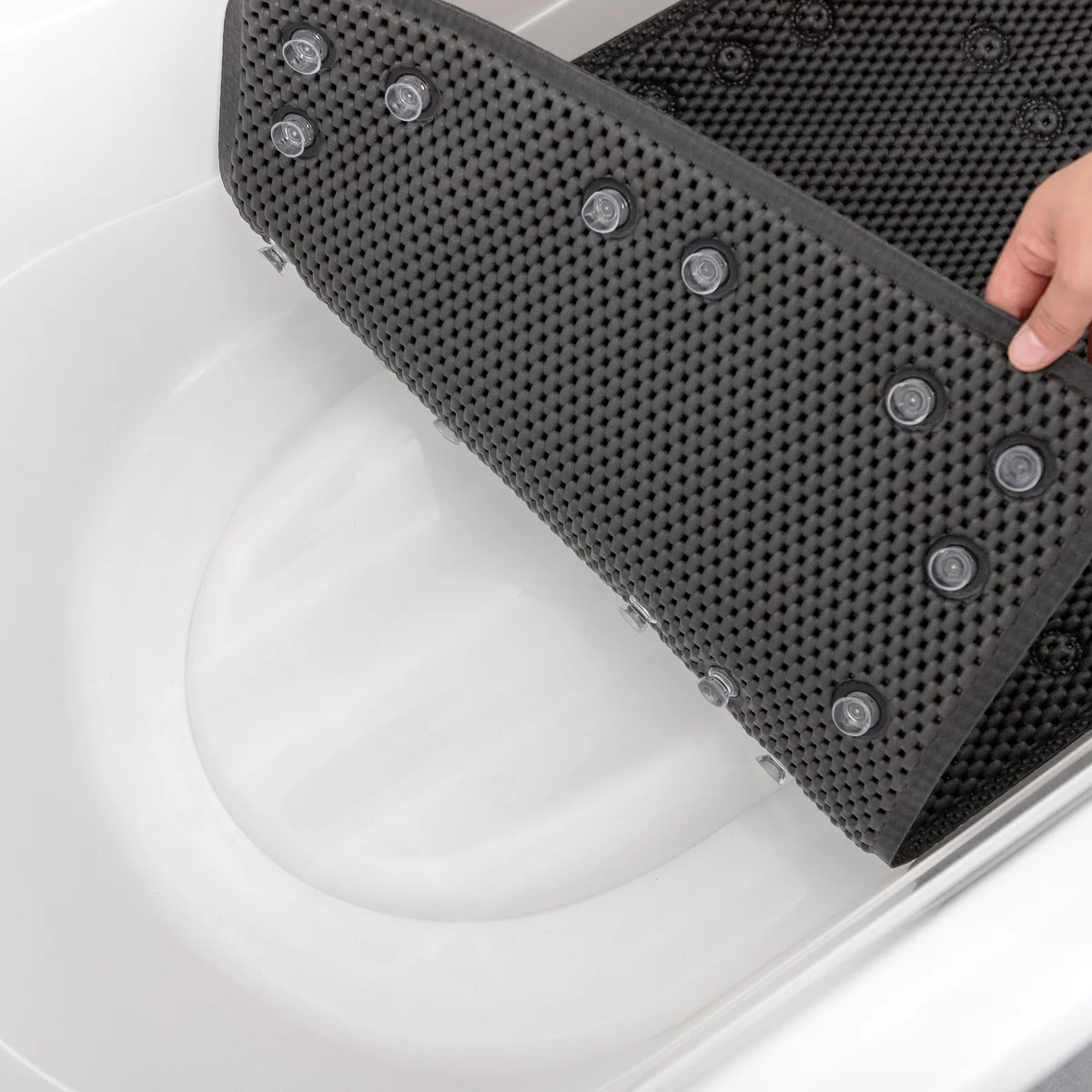 36 in. x 17 in. Non-Skid Double Foam Bath Mat with 58 Suction Cups