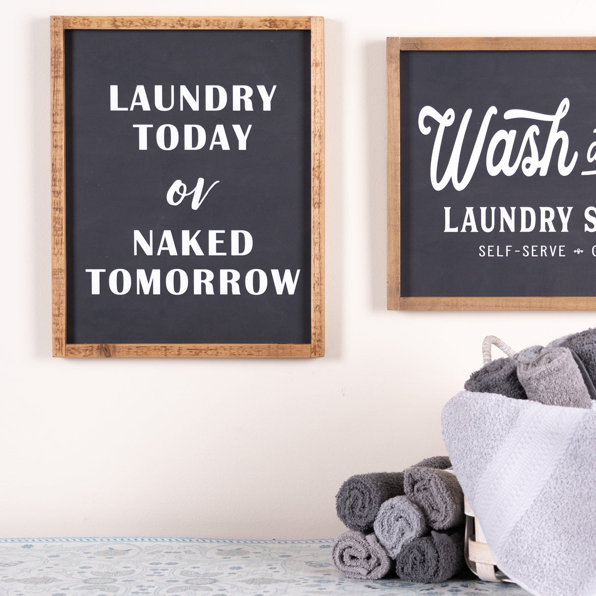 Wood Laundry Sentiment Sign 15"H