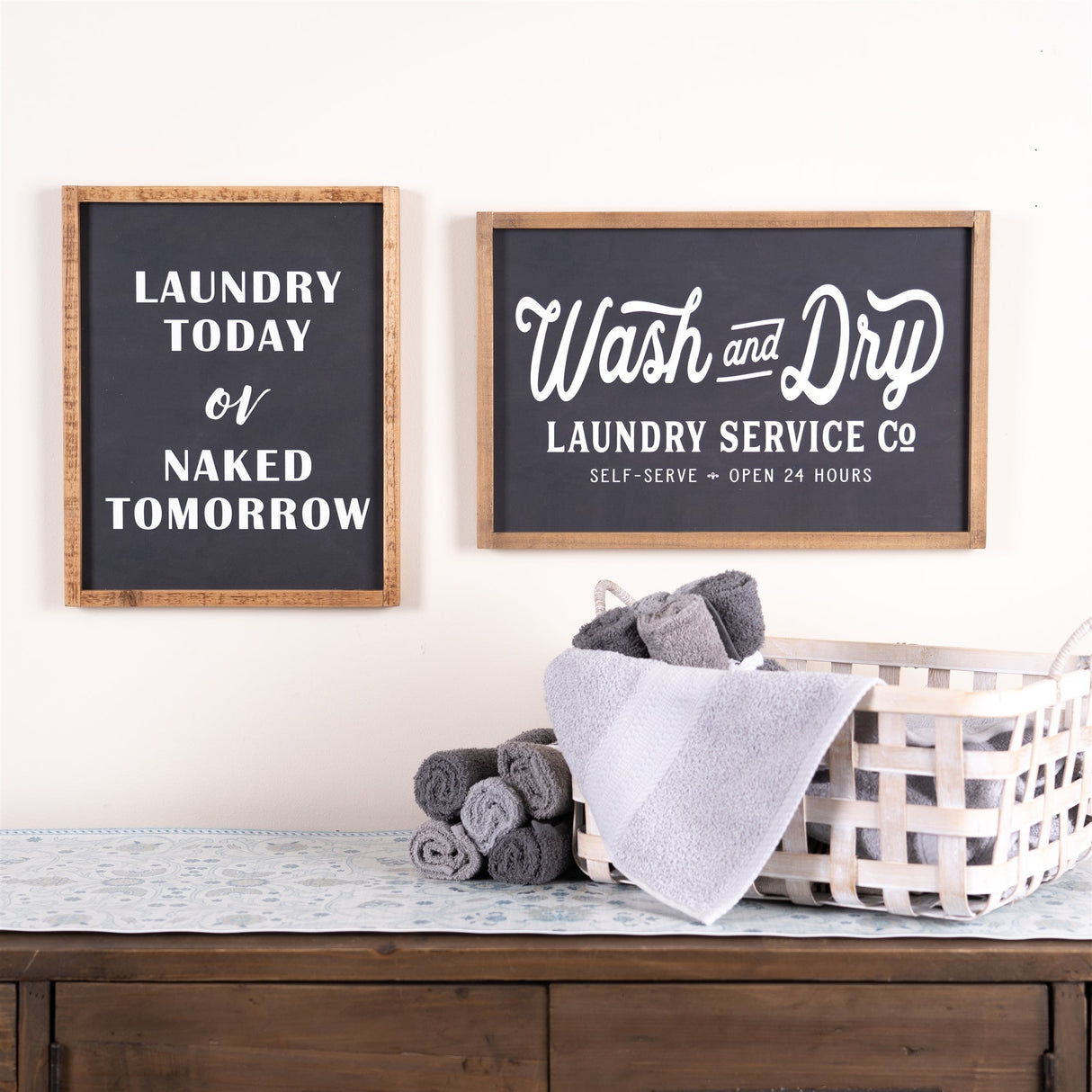 Wood laundry sentiment sign 18.25"l