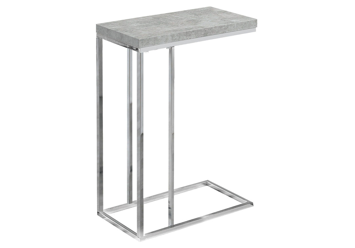 Accent Table, C-Shaped with Tempered Glass - Contemporary & Modern