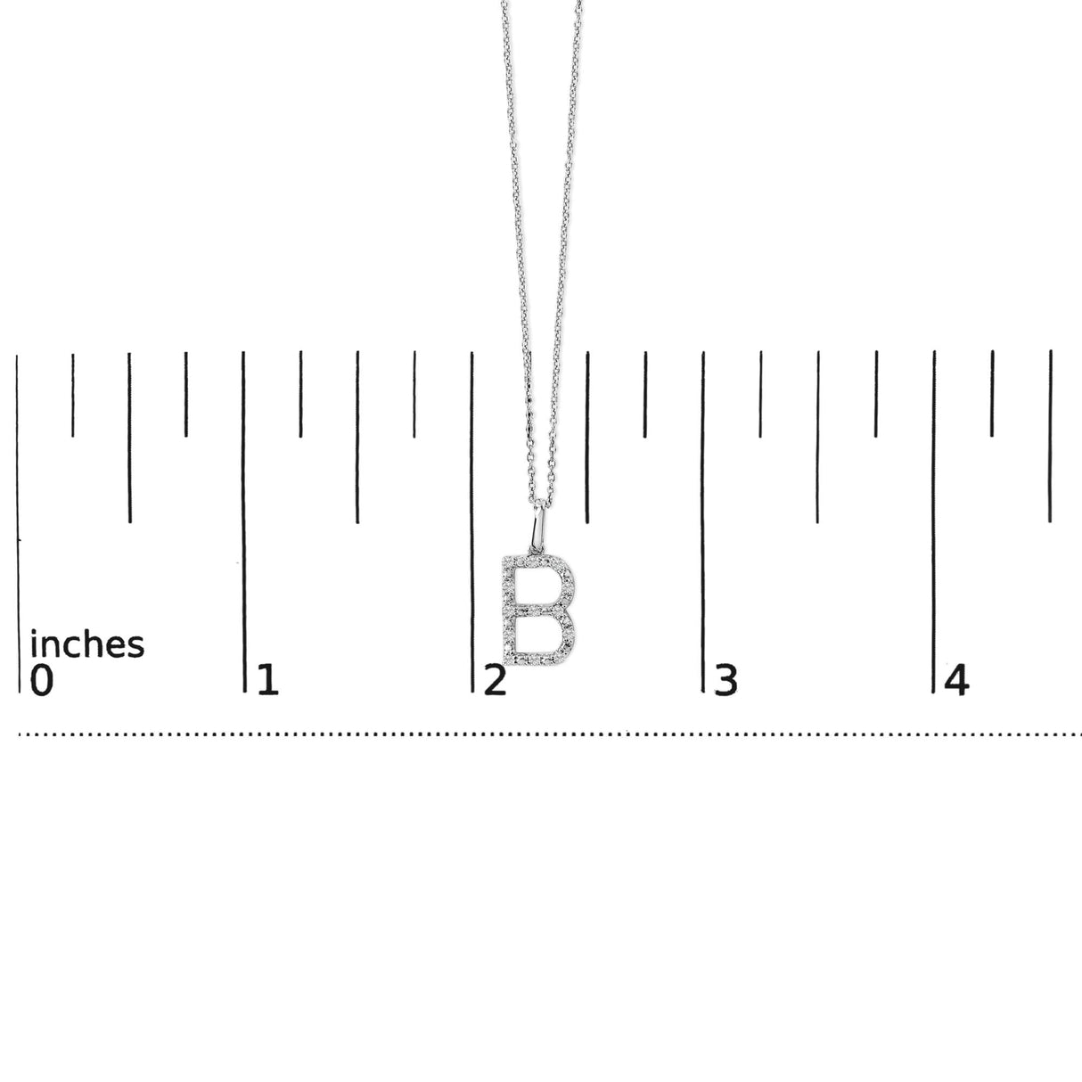 Sterling Silver Diamond Accent "A-Z" Initial Pendant Necklace