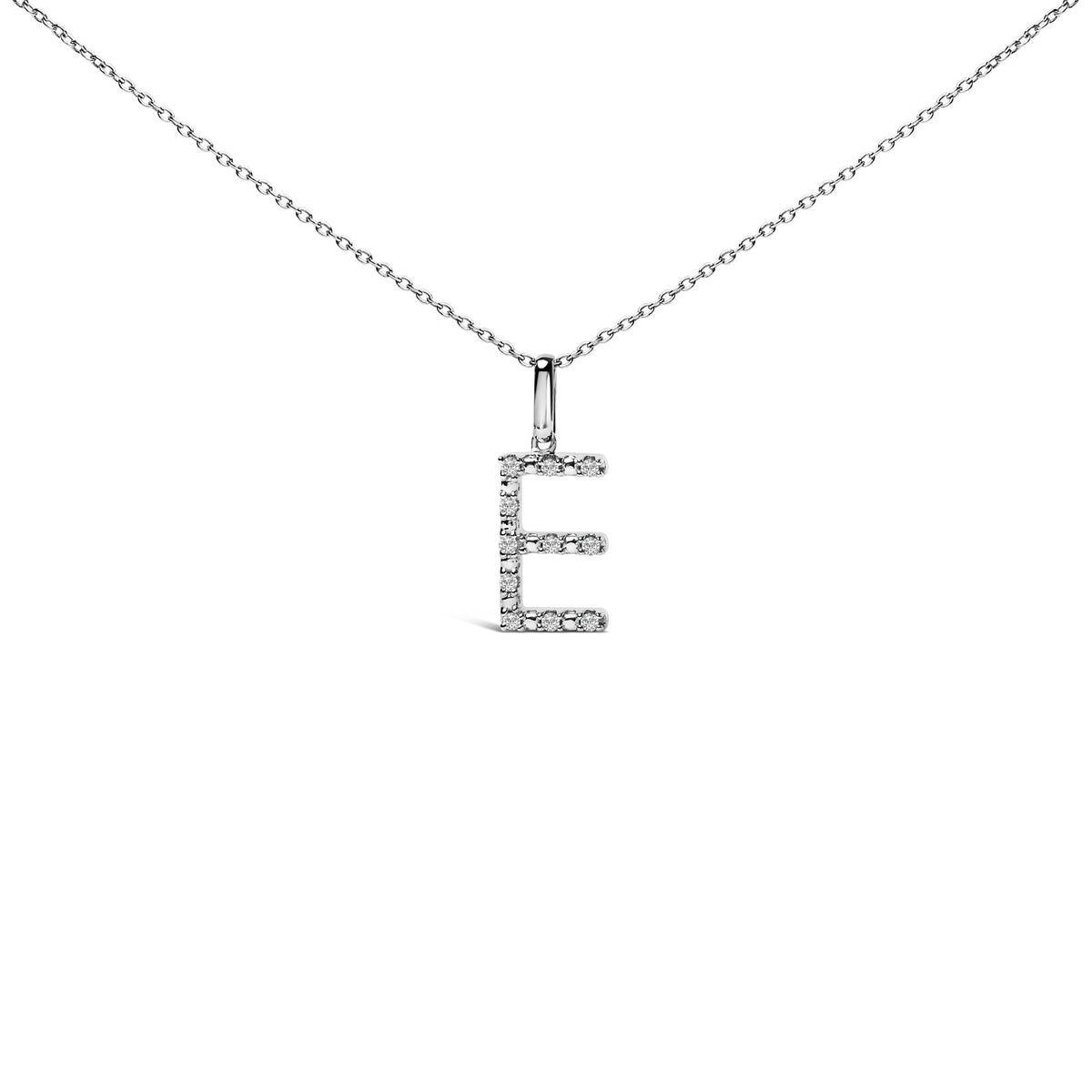 Sterling Silver Diamond Accent "A-Z" Initial Pendant Necklace