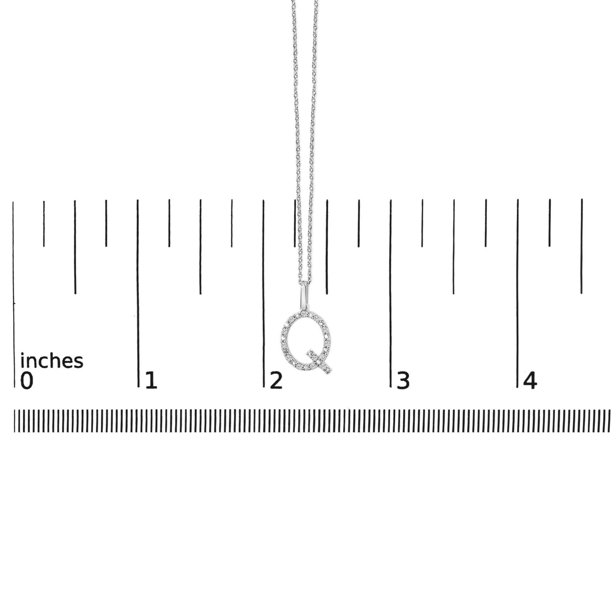 Sterling Silver Diamond Accent "A-Z" Initial Pendant Necklace