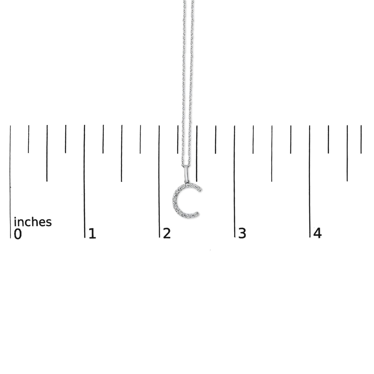 Sterling Silver Diamond Accent "A-Z" Initial Pendant Necklace