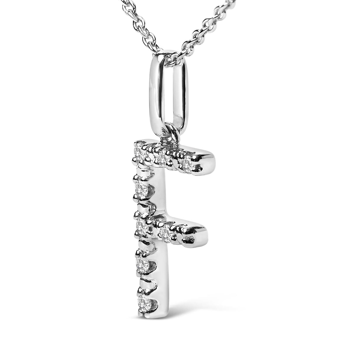 Sterling Silver Diamond Accent "A-Z" Initial Pendant Necklace